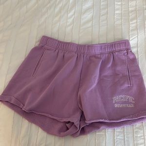 purple sweatshorts that say pacific sun super comfortable and never worn
